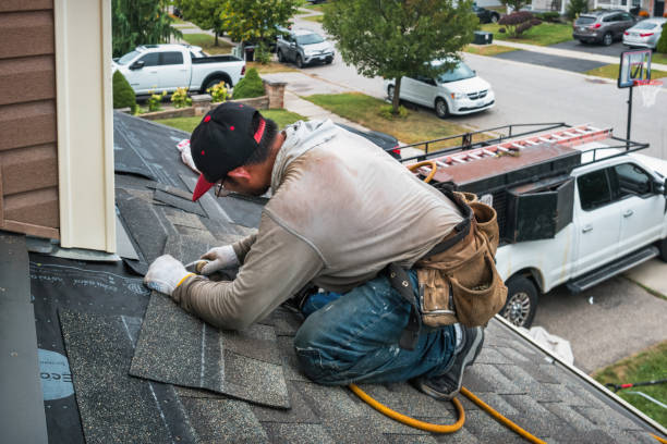 Professional Flat Roof Repair technician working in Clarissa, MN